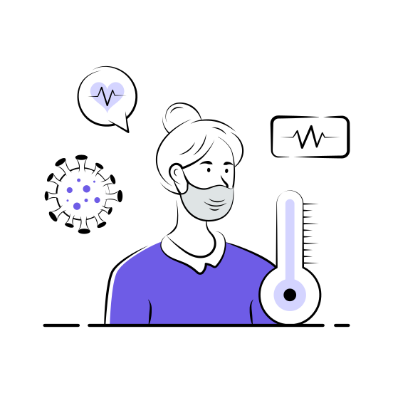 Covid, Sufferer, Health, Safety, Pandemic illustration