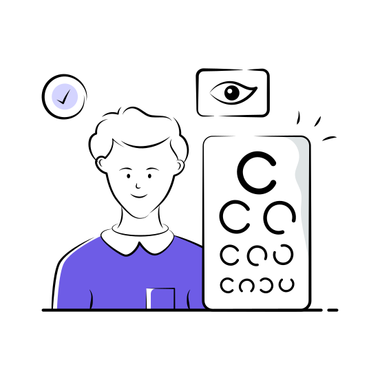 Eye, Checkup, Exam, Ophthalmology, Optometry illustration