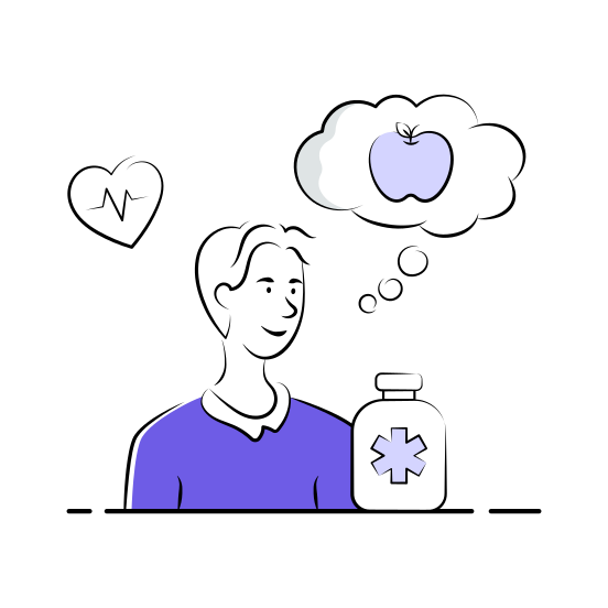 Healthy, Thoughts, Wellness, Mental, Health illustration