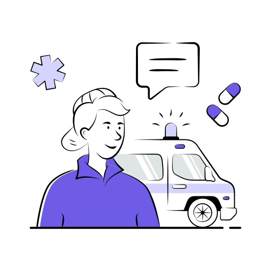 Medical, Healthcare, Emergency, Paramedic, Ambulance, illustration