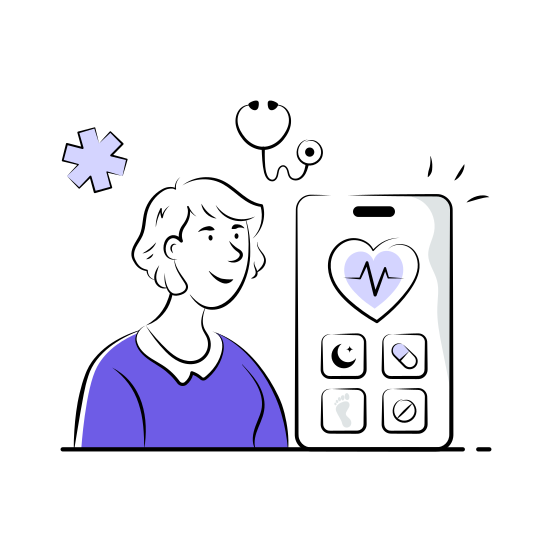Mobile, Health, App, Medical, Telemedicine illustration