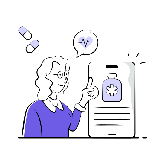 Online, Prescription, Telemedicine, Virtual, Doctor illustration