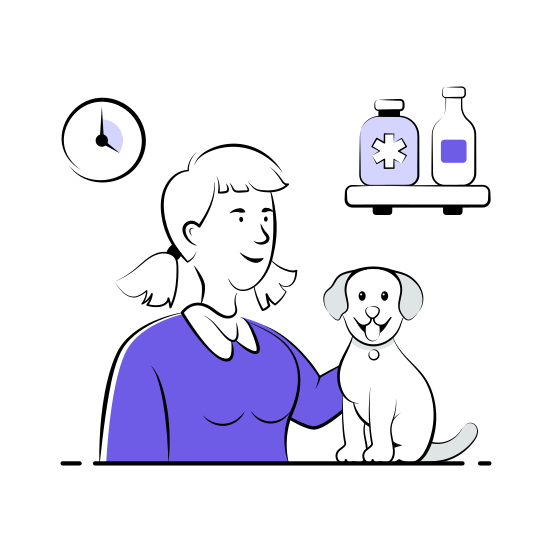 Veterinarian, Vet Care, Animal, Doctor, Dog illustration