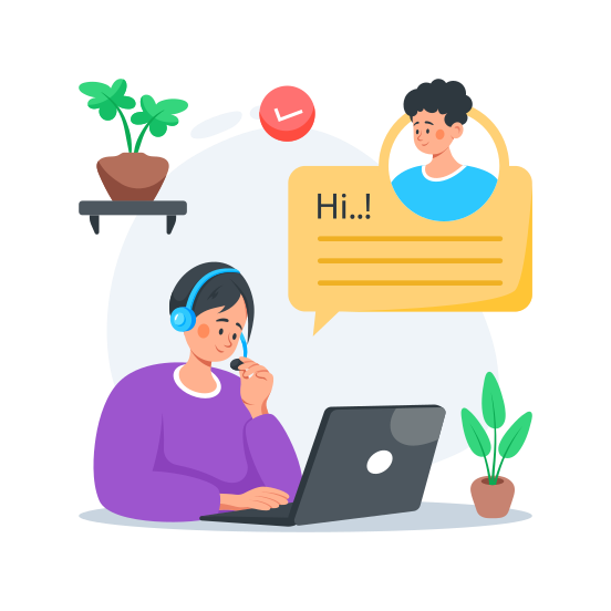 Customer, Support, Live Chat, Ecommerce, Business illustration