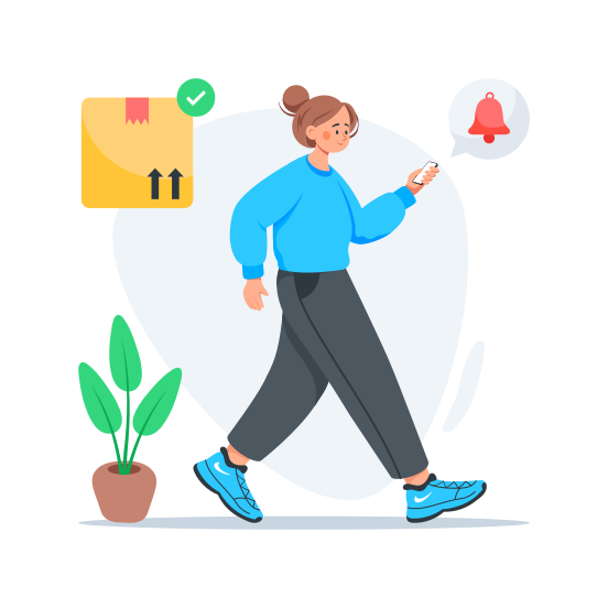 Delivery, Notification, Package, Tracking, Order illustration