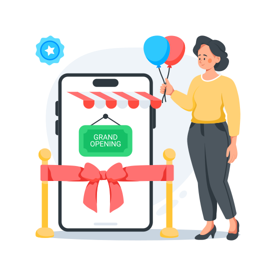 Grand, Opening, Online, Store, Ecommerce illustration