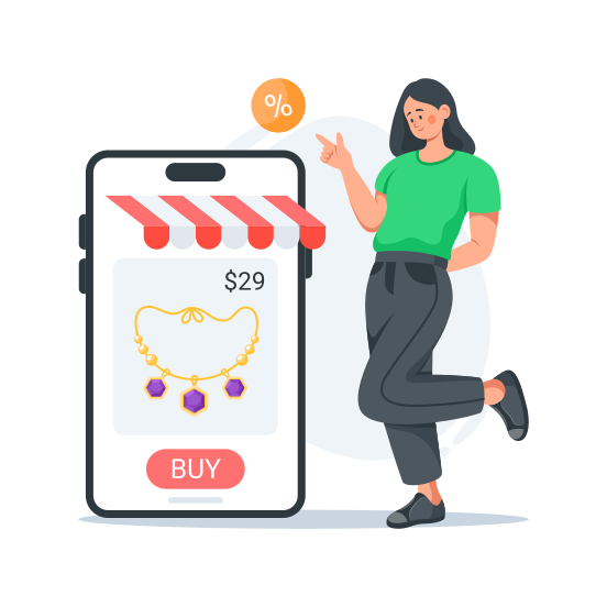 Jewelry, Shop, Online, Shopping, Necklace, illustration