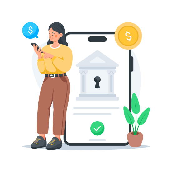 Mobile, Banking, Online, Transaction, Payment illustration