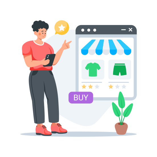 Online, Shopping, Digital, Internet, Ecommerce illustration