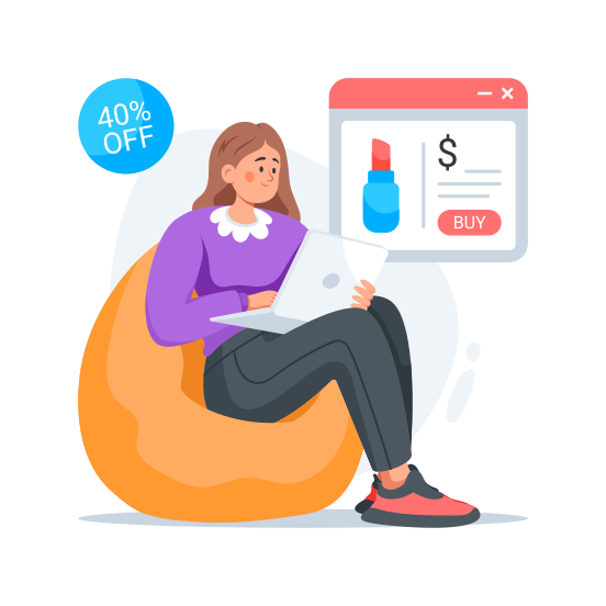 Online, Shopping, Ecommerce, Business, Cosmetics illustration