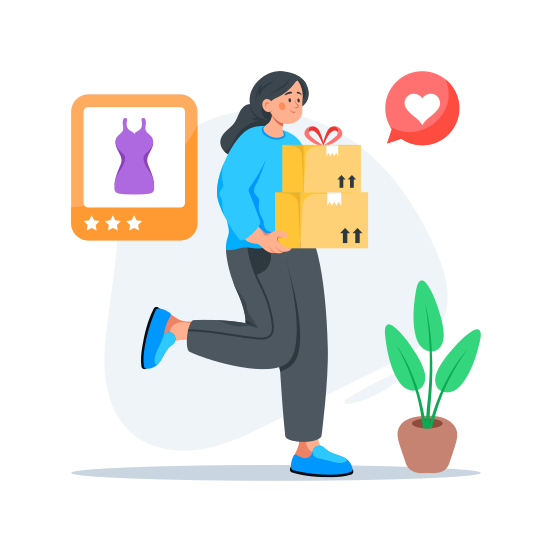 Online, Shopping, Ecommerce, Business, Delivery illustration
