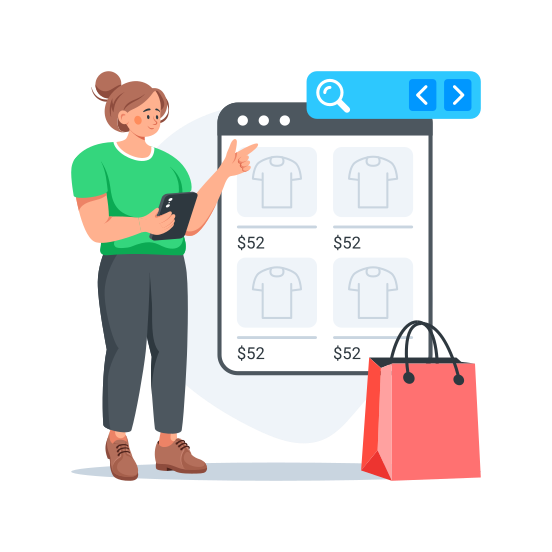 Online, Shopping, Ecommerce, Business, Internet illustration