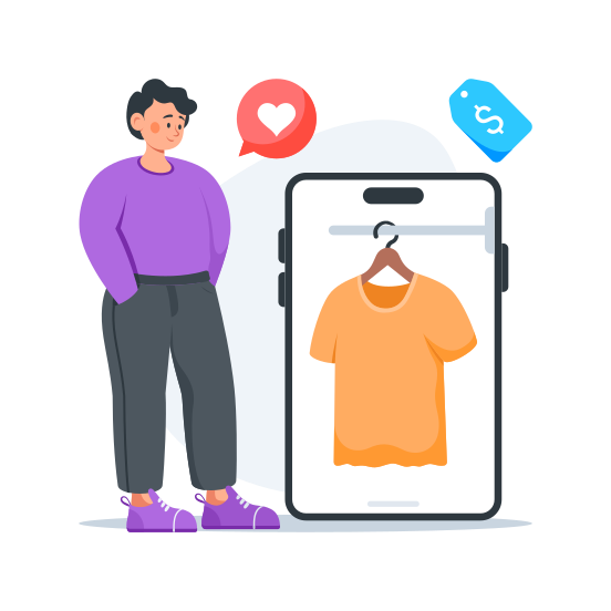 Online, Shopping, Mobile, Digital, Virtual illustration