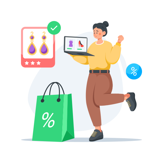 Online, Shopping, Sale, Offer, Discount illustration