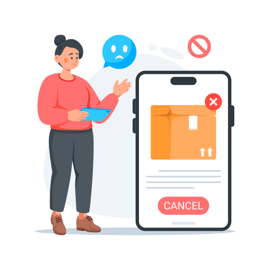 Order, Cancellation, Refund, Shopping, Online illustration