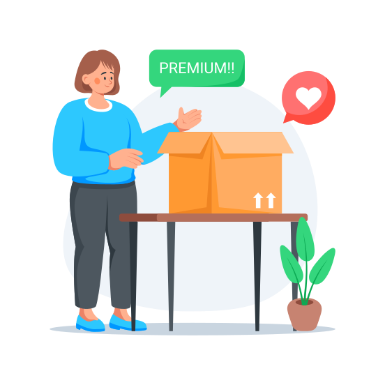 Premium, Delivery, Quality, Shopping, Online illustration