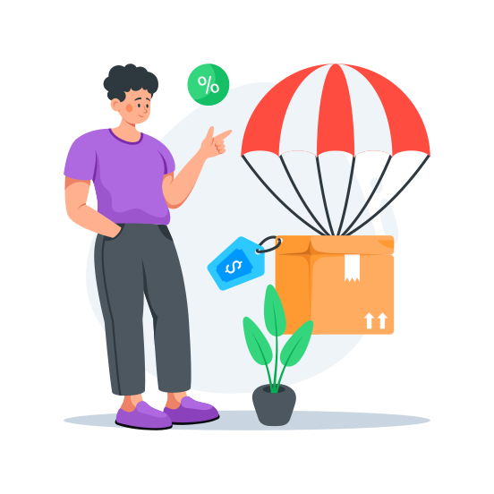 Product, Delivery, Airdrop, Parcel, Package illustration