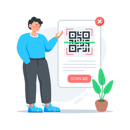 Qr, Code, Scanning, Online, Payment illustration