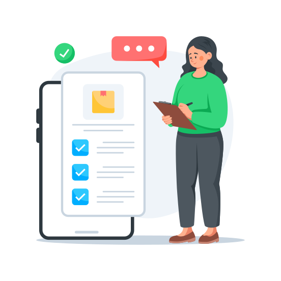 Shopping, Checklist, Ecommerce, Online, Digital illustration