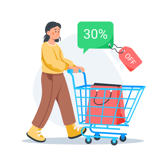 Shopping, Discount, Offer, Sale, Ecommerce illustration