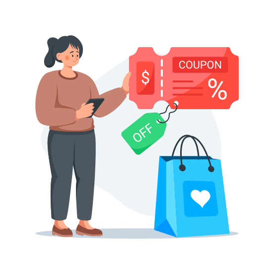 Shopping, Voucher, Coupon, Discount, Ecommerce illustration