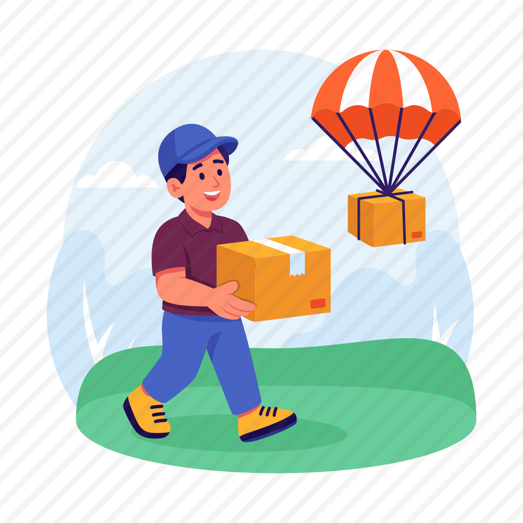Airdrop, Delivery, Parachute, Shipping, Cargo, Ecommerce preview
