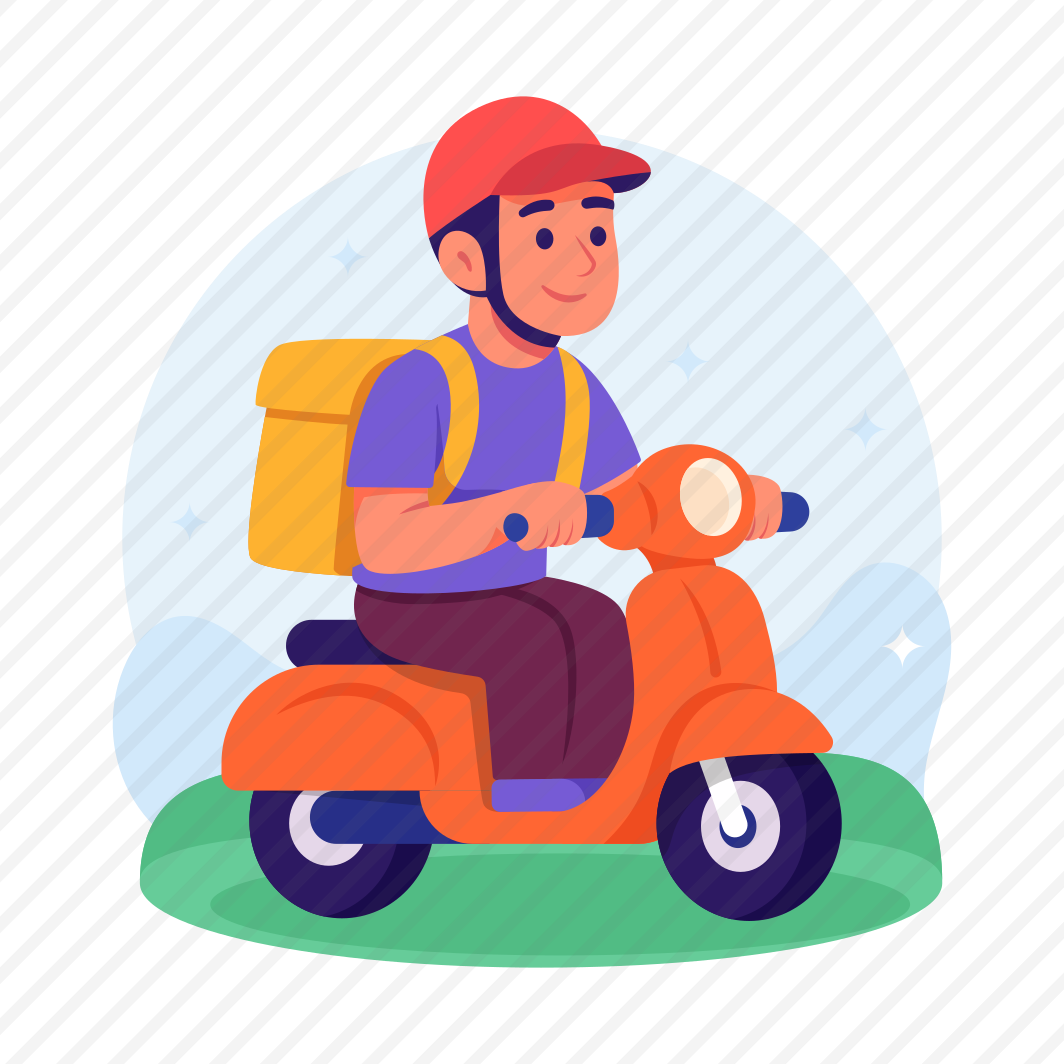 Delivery, Man, Person, Scooter, Courier, Bike, Package, Express, preview