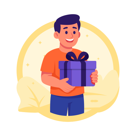 Festive, Delivery, Gift, Present, Surprise, Celebration illustration
