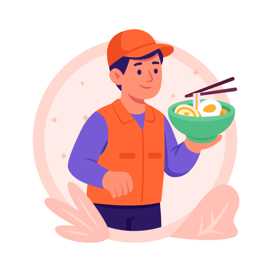 Food, Delivery, Logistics, Service, Online, Order, Takeaway illustration