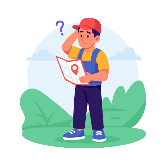 Location, Issue, Problem, Mistake, Parcel, Package, Delivery, Logistics illustration