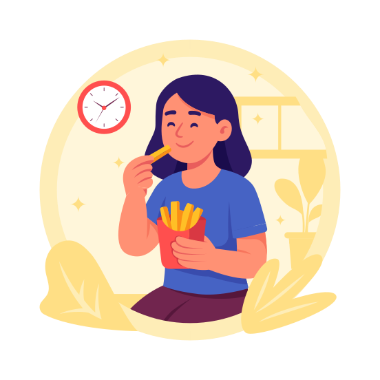 Lunch, Order, Online, Fries, Food, Delivery, Lunch, Meal illustration