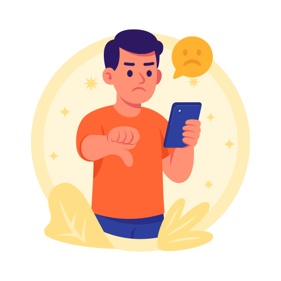 Negative, Feedback, Customer, Unhappy, Dislike, Service, Thumbs Down illustration