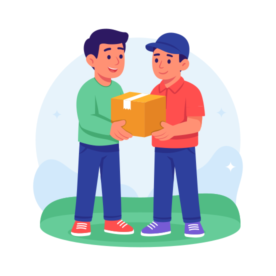 Parcel, Package, Delivery, Logistics, Shipping, Courier, Boy, illustration