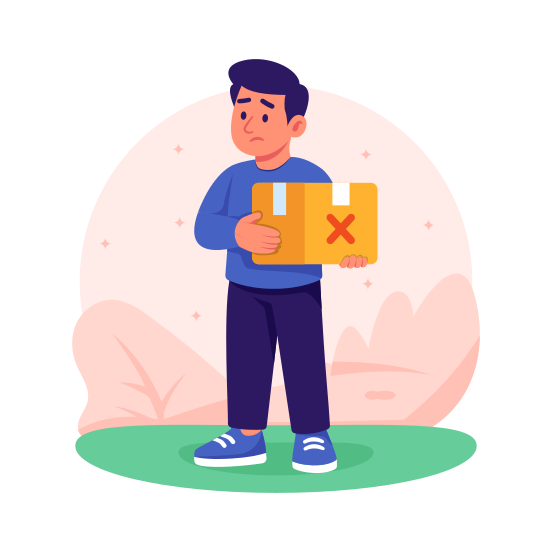 Rejected, Parcel, Package, Delivery, Return, Failed, Courier illustration