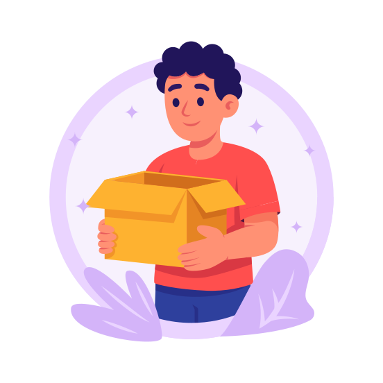 Unboxing, Parcel, Package, Shipping, Logistics, Delivery, Courier illustration