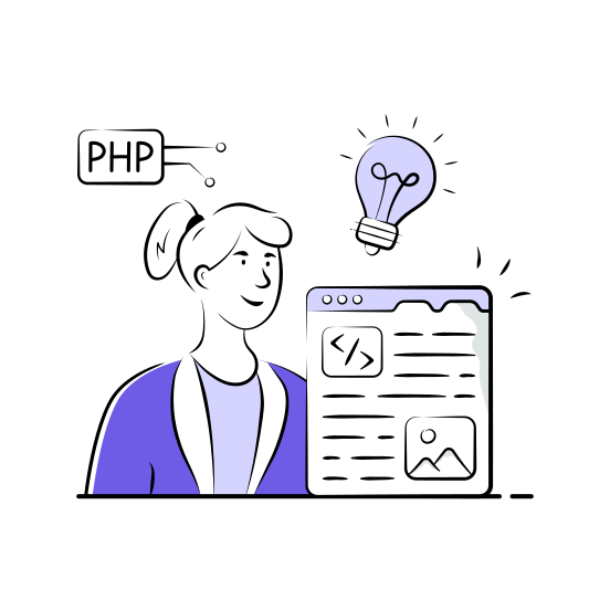 Creative, Php, Coding, Developer, Programming, Software, Engineer illustration