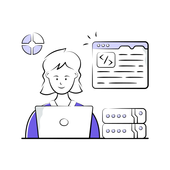 Database, Programming, Developer, Networking, Software, Engineer, Programmer illustration
