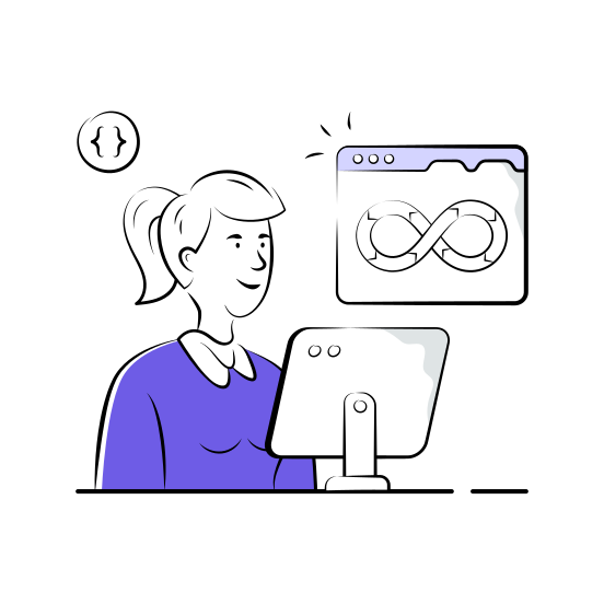 Devops, Processing, Developer, Coding, Software, Engineer, Continues illustration
