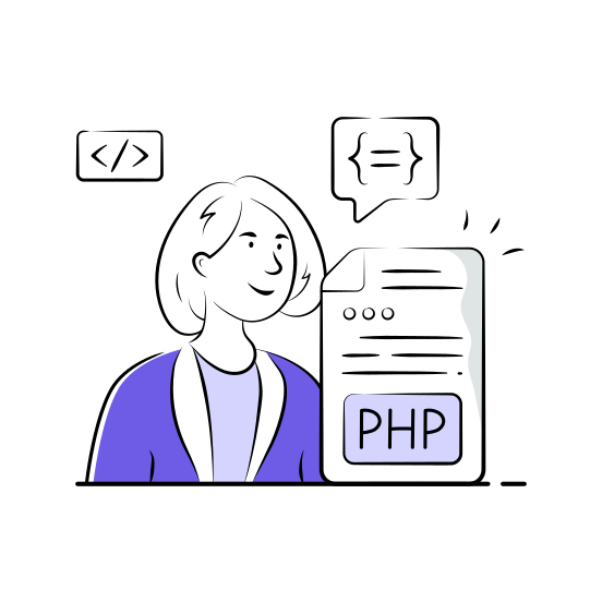 Php, Developer, Coding, Web, Programmer, Software, Technology illustration