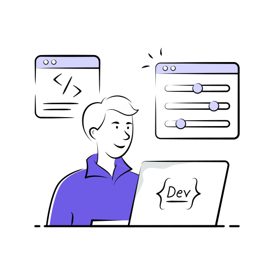 Software, Developer, Coding, Programmer, Frontend, Backend, Engineer illustration