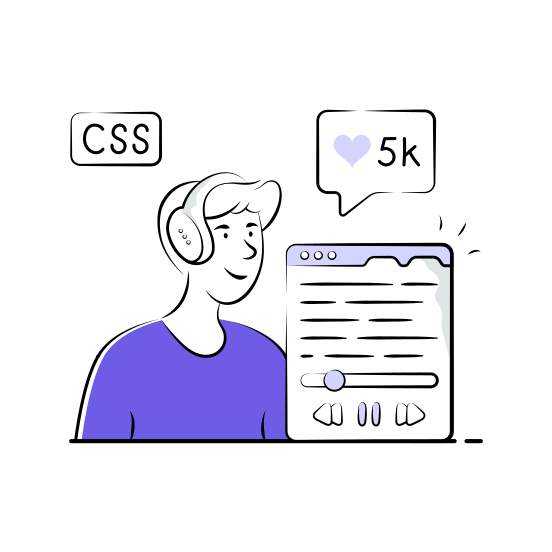 Video, Tutorial, Css, Learning, Online, Training, Coding illustration