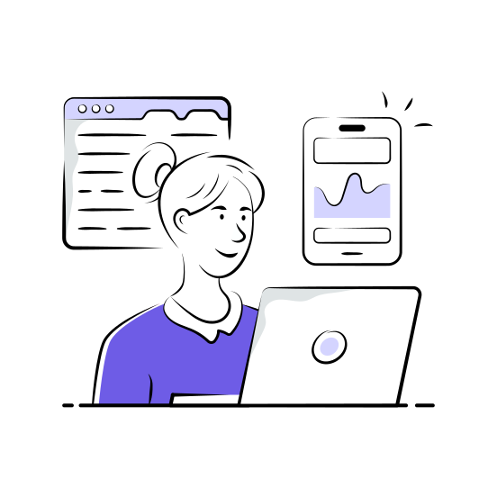 Web, Development, Website, Responsive, Design, App, Coding illustration