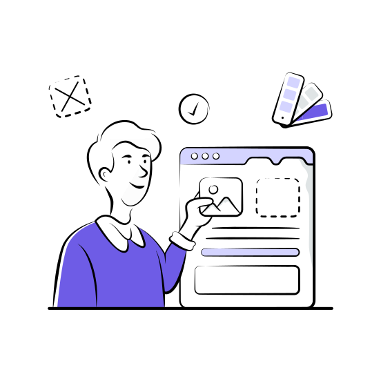 Website, Layout, Design, Webpage, Frontend, Coding, Backend illustration