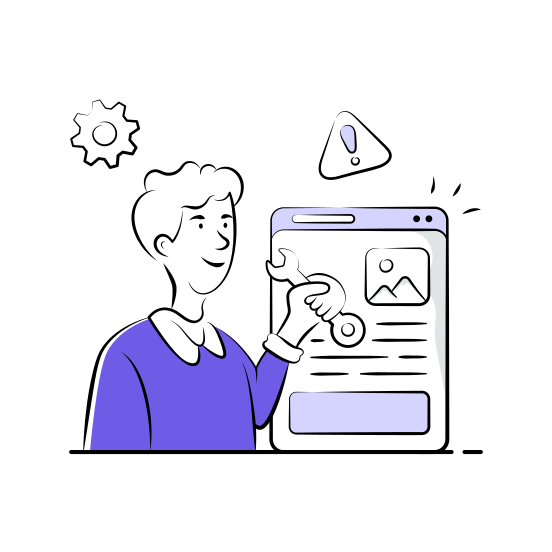 Website, Maintenance, Repair, Coding, Programmer, Engineer, Developer illustration