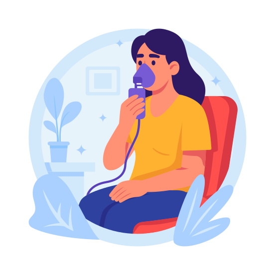 Asthma, Patient, Treatment, Inhaler, Nebulizer, Medical, Medication, illustration