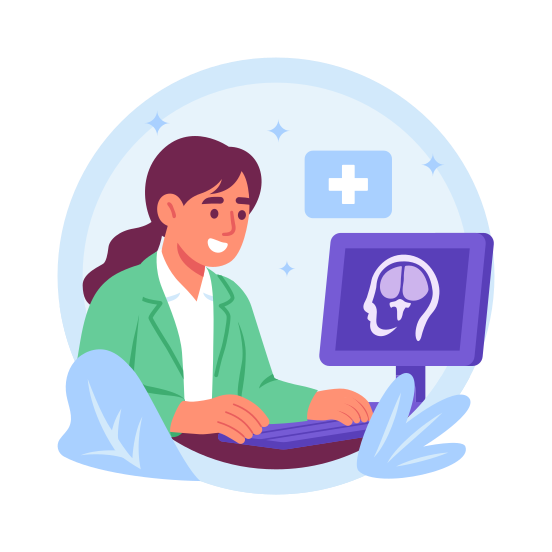Brain, Scan, Doctor, Neurologist, Technology, Diagnosis, Consultation, illustration