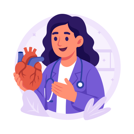 Female, Doctor, Cardiologist, Physician, Practitioner, Anatomy, Physiology, illustration