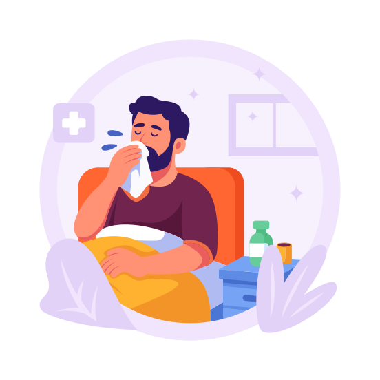 Flu, Illness, Cold, Patient, Fever, Disease, Treatment, Virus, illustration