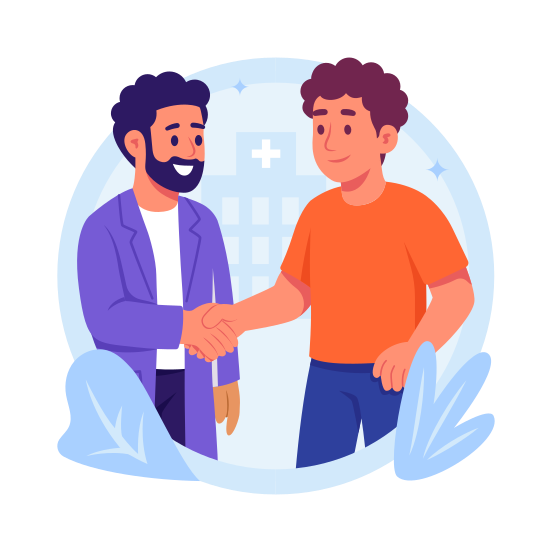 Handshake, Patient, Consultation, Doctor, Meeting, Professional, illustration