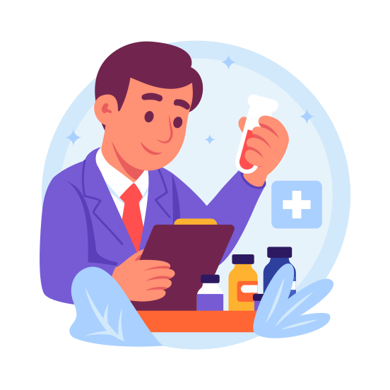 Scientist, Researcher, Experiment, Chemist, Biology, Chemistry, Laboratory. illustration